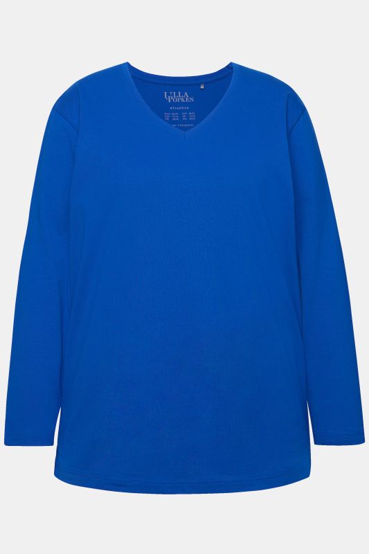 T-shirt coupe Relaxed Fit, décolleté en V et manches longues