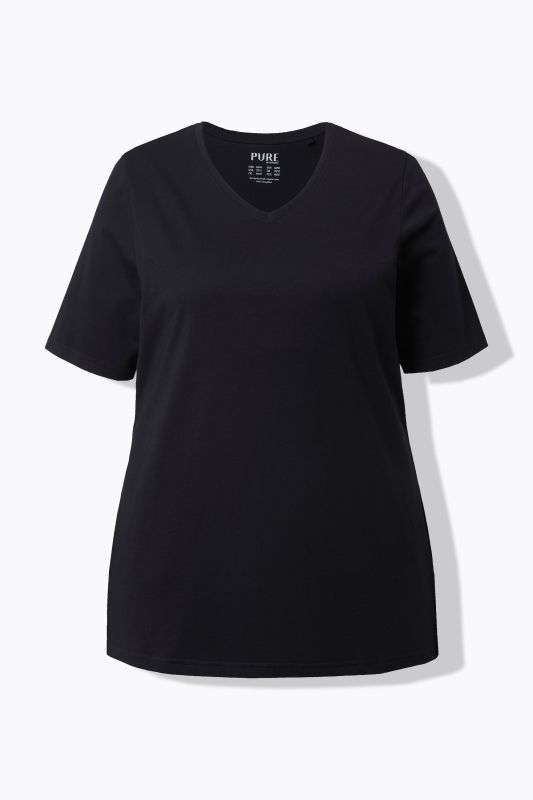 T-shirts en coton bio. Col en V et manches courtes. Lot de 2