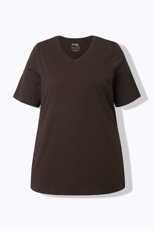 T-shirts en coton bio. Col en V et manches courtes. Lot de 2