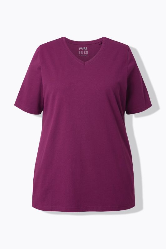 T-shirts en coton bio. Col en V et manches courtes. Lot de 2