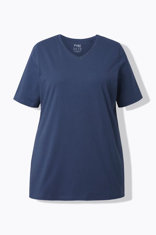 T-shirts en coton bio. Col en V et manches courtes. Lot de 2