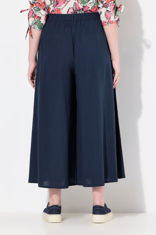 Pantalon 7/8 en coton bio. Jambe large et taille élastique