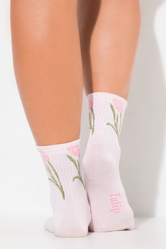 Chaussettes à fleurs avec tige côtelée douce