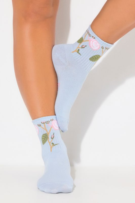 Chaussettes à fleurs avec tige côtelée douce