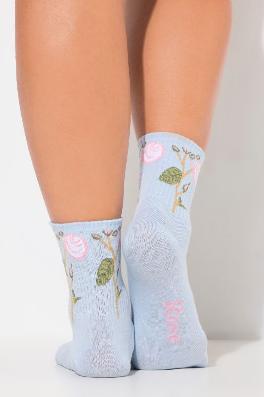 Chaussettes à fleurs avec tige côtelée douce