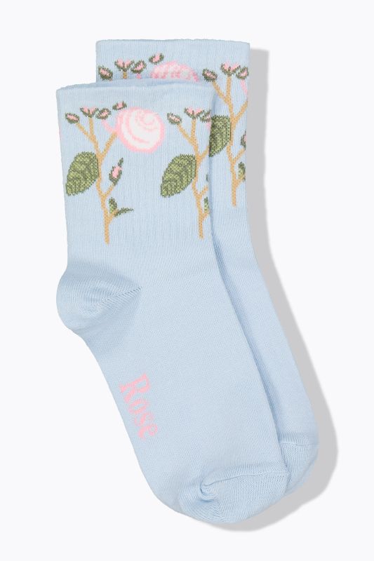 Chaussettes à fleurs avec tige côtelée douce