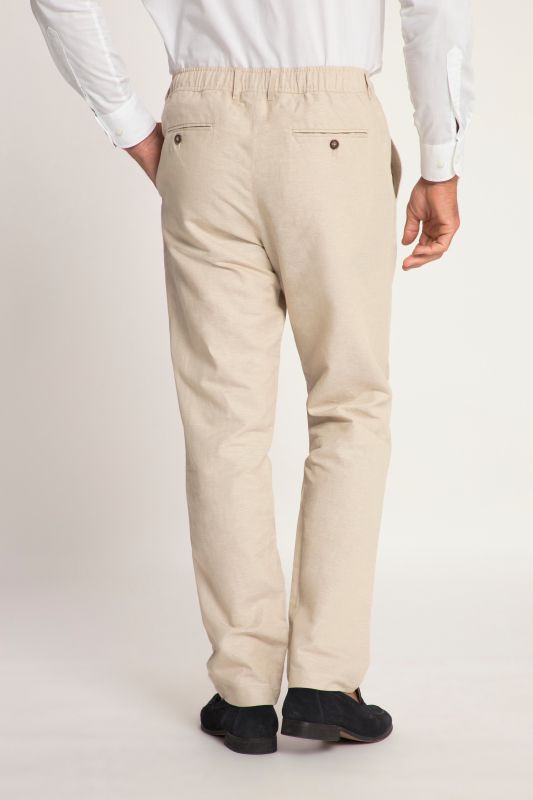 Pantalon Kos en lin mélangé, taille élastique et coupe Regular Fit, collection Business - jusqu'au 74