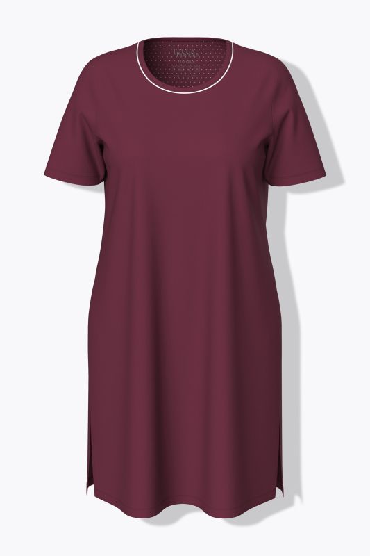 Lot de 2 chemises de nuit, décolleté rond/en V et manches courtes