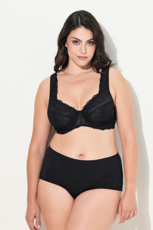 Soutien-gorge avec dentelle, armatures et bretelles larges - bonnets B-F