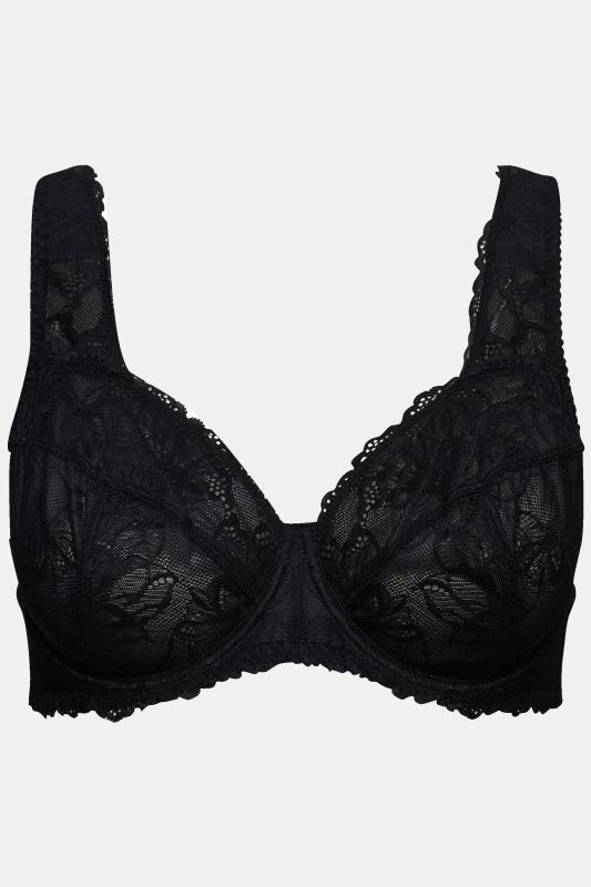 Soutien-gorge avec dentelle, armatures et bretelles larges - bonnets B-F