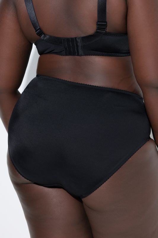 Culotte midi en microfibre, dentelle sur les côtés
