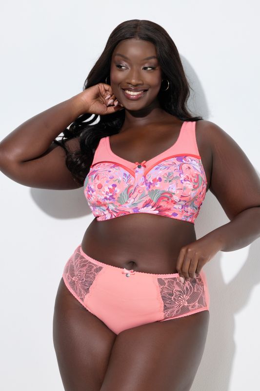 Culotte midi en microfibre, dentelle sur les côtés