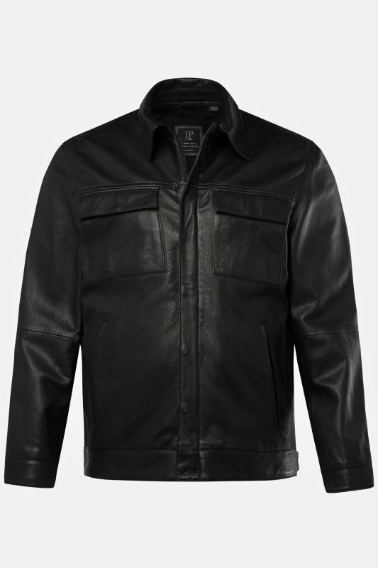 Veste en cuir nappa d'agneau, nombreuses poches