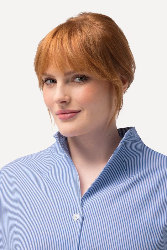 Chemisier rayé, col calice, manches longues