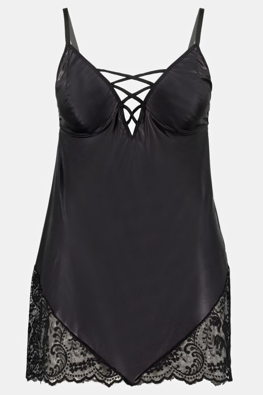 Ensemble 2 pièces Ensemble négligé et string, matière élastique, imitation cuir