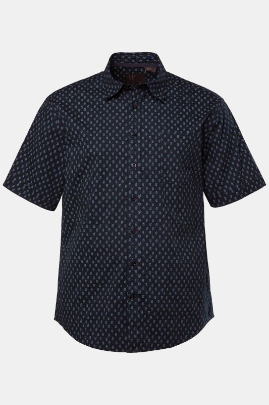 Chemise coupe Modern Fit, manches courtes et col Kent. Micro-imprimé - jusqu'au 8XL