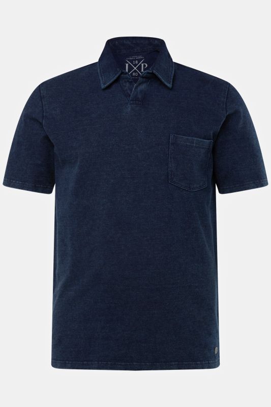 Polo manches courtes en maille piquée, aspect jean - jusqu'au 8XL