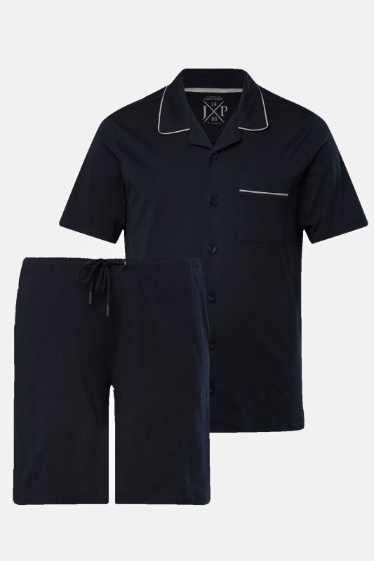 Pyjama deux pièces, collection Homewear. Short et haut avec col à revers. Jusqu'au 8XL.