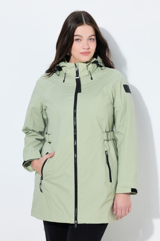 Veste technique HYPRAR à capuche, tissu imperméable, coupe évasée
