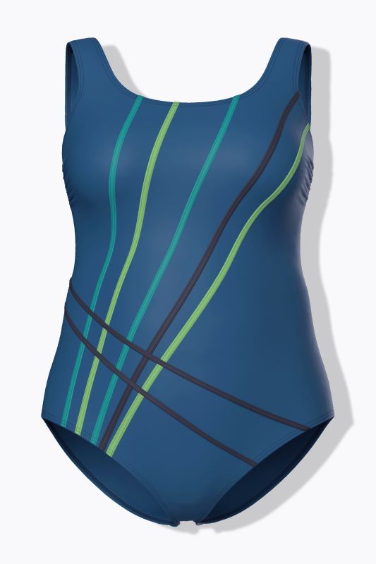 Maillot de bain sans bonnets souples. Passepoils colorés