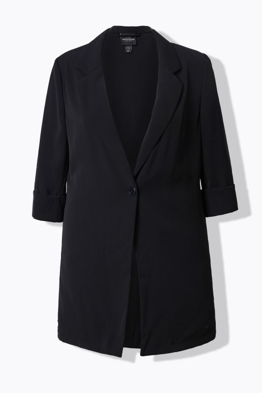 Blazer col à revers. Fermeture 1 bouton et manches 3/4