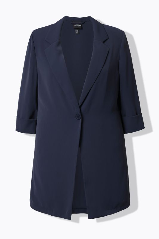 Blazer col à revers. Fermeture 1 bouton et manches 3/4