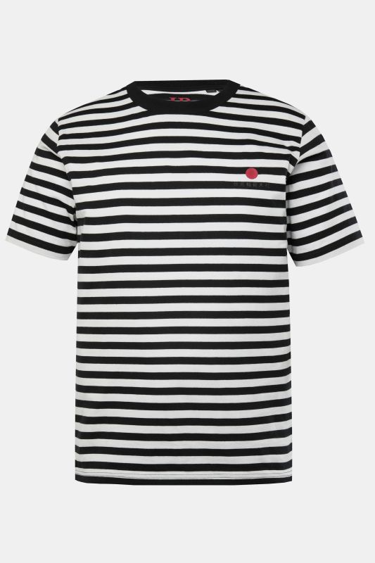 T-shirt JP 1880 à rayures, manches courtes et imprimé sur le devant - jusqu'au 8 XL