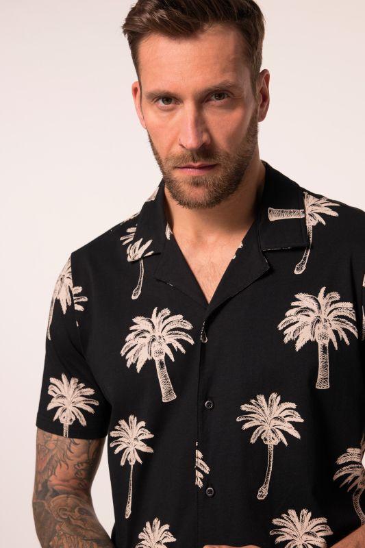 Pyjama JP 1880, collection Homewear, 2 pièces (T-shirt col cubain + bermuda), imprimé all-over - jusqu'au 8 XL