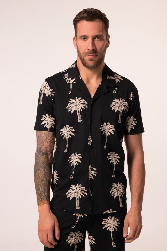 Pyjama JP 1880, collection Homewear, 2 pièces (T-shirt col cubain + bermuda), imprimé all-over - jusqu'au 8 XL