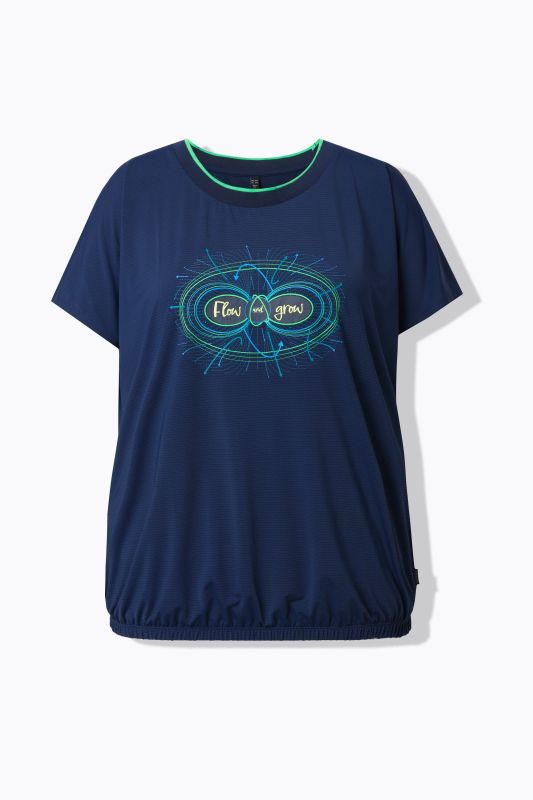 T-shirt technique à base élastique, col rond et manches courtes