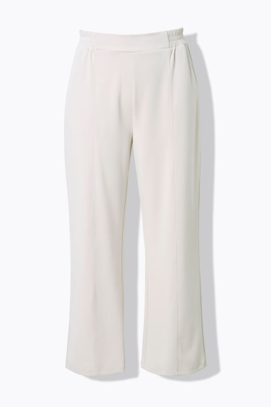 Pantalon en molleton, jambe large et droite, passepoils et taille élastique