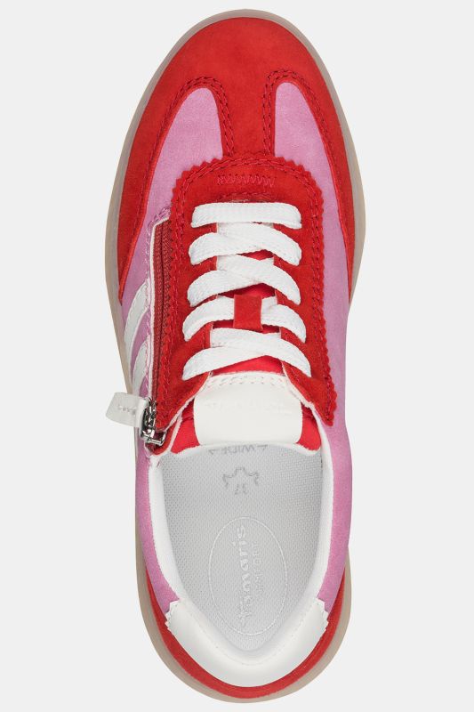 Sneakers en cuir Tamaris, semelle intérieure amovible – largeur confortable