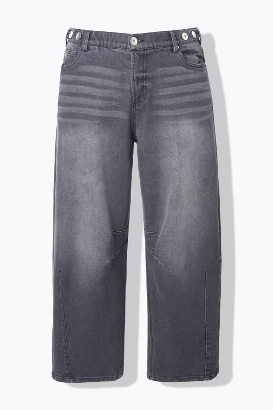 Jean barrel, 5 poches. Coupe Wide Ballon Legs, taille haute