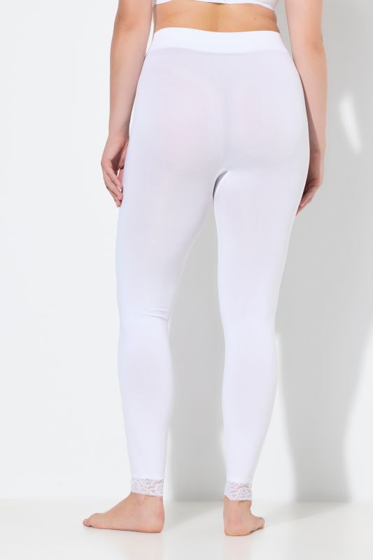Legging-collant, bas de jambe en dentelle