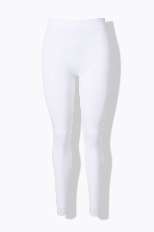 Legging-collant, bas de jambe en dentelle