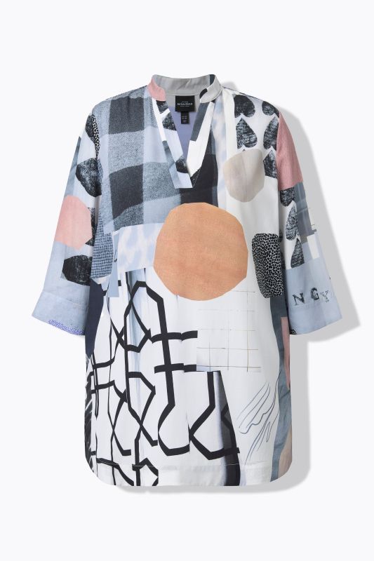 Tunique en Lyocell motif cœurs, encolure esprit tunique et manches 3/4