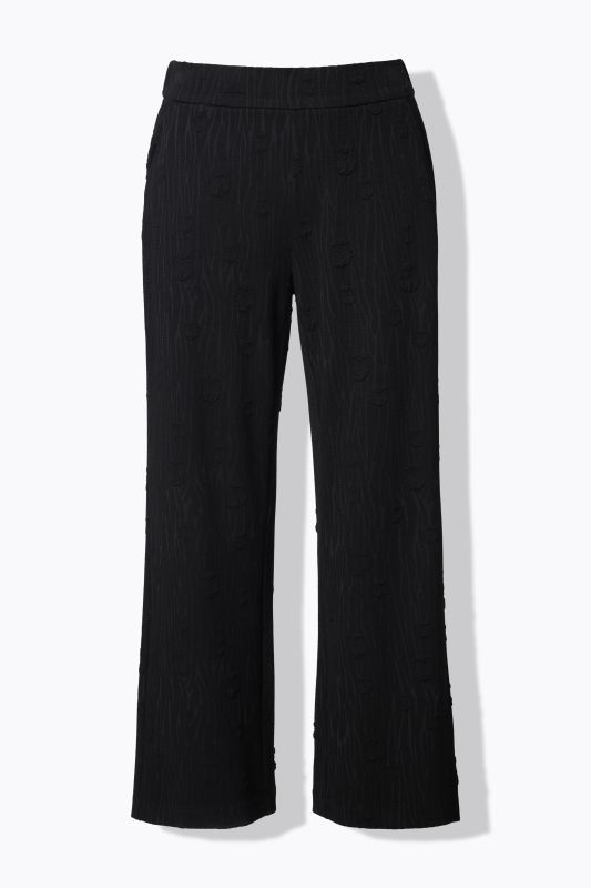 Pantalon en jersey Jacquard, jambe large et taille élastique