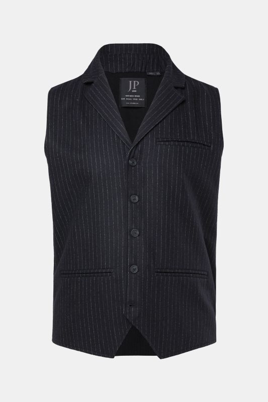 Gilet JP 1880 en tweed, fines rayures et finition FLEXNAMIC® - jusqu'au 7 XL