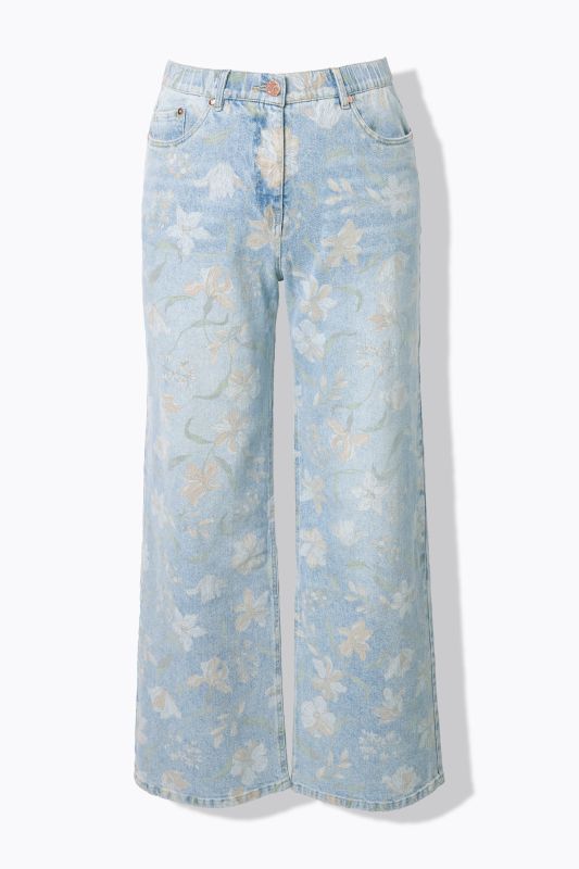 Jean Mary à fleurs, jambe droite et large