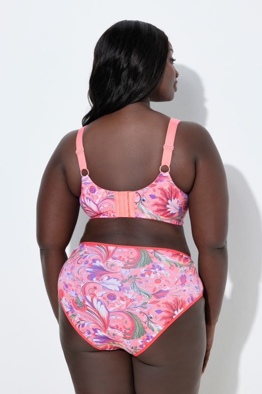 Soutien-gorge de maintien sans armatures, imprimé floral - bonnet C-F