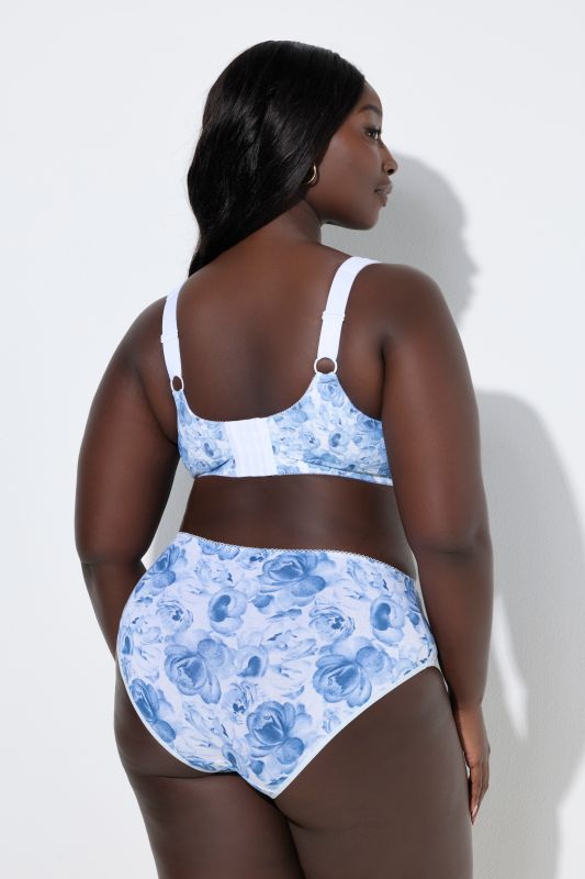 Soutien-gorge de maintien, motif roses, sans armatures, bonnet C-F