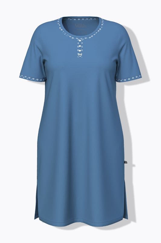 Lot de 2 grands T-shirts, décolleté rond et manches courtes, motif/uni