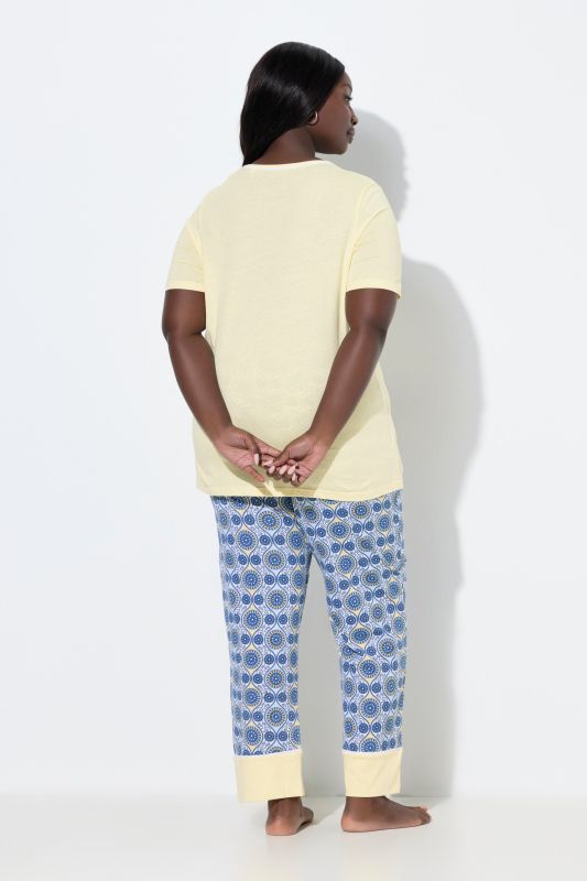 Pyjama 3 pièces, 2 T-shirts col rond et manches courtes, motif graphique