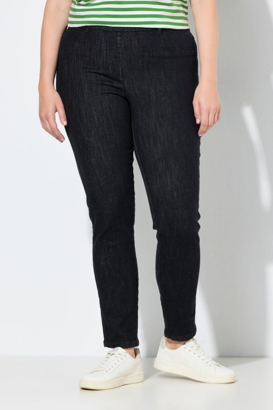 Jegging en coton bio, jambe étroite et taille élastique