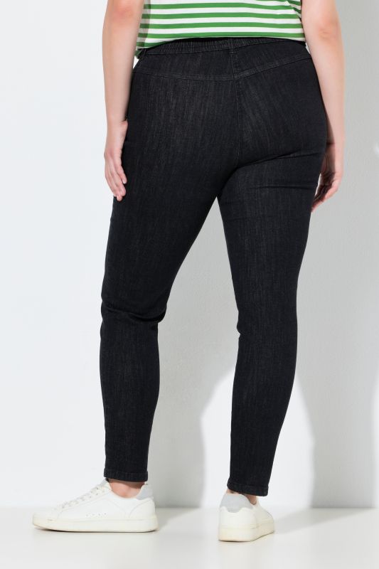 Jegging en coton bio, jambe étroite et taille élastique