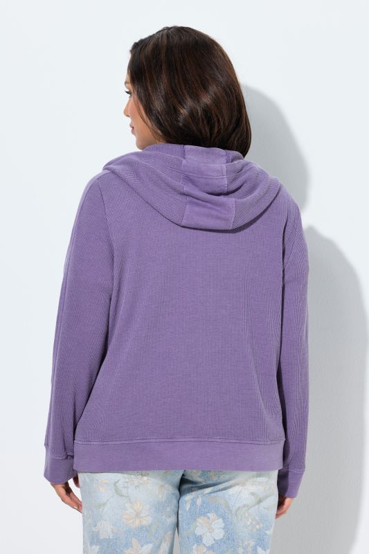 Veste en molleton, tissu piqué nid d'abeille, capuche et manches longues