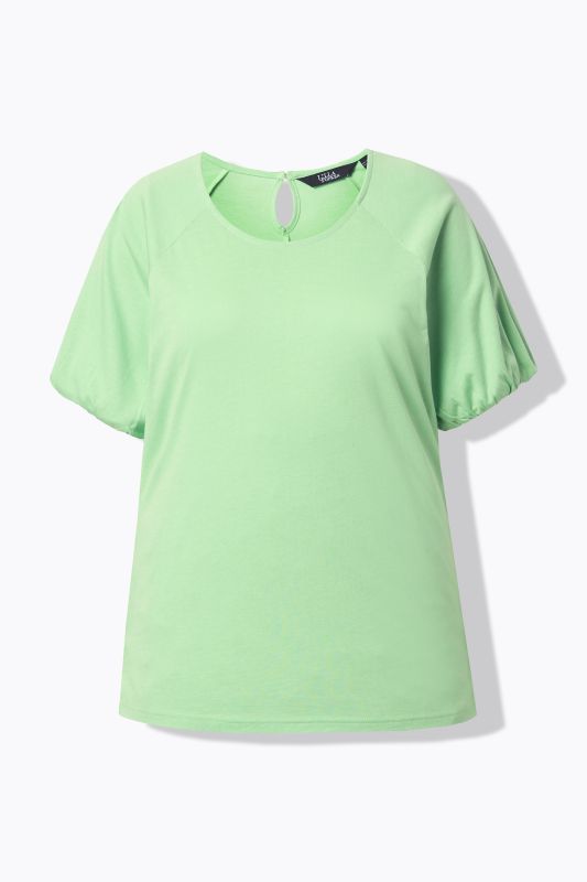 T-shirt en modal mélangé, col rond et manches courtes ballon