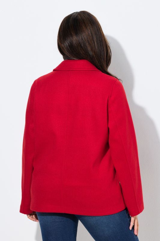 Caban en polaire, col à revers et manches longues, coupe évasée