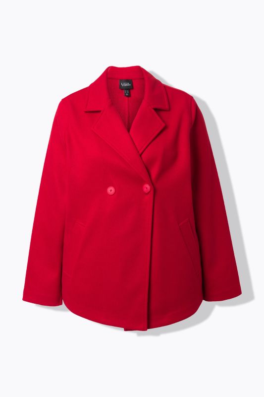 Caban en polaire, col à revers et manches longues, coupe évasée