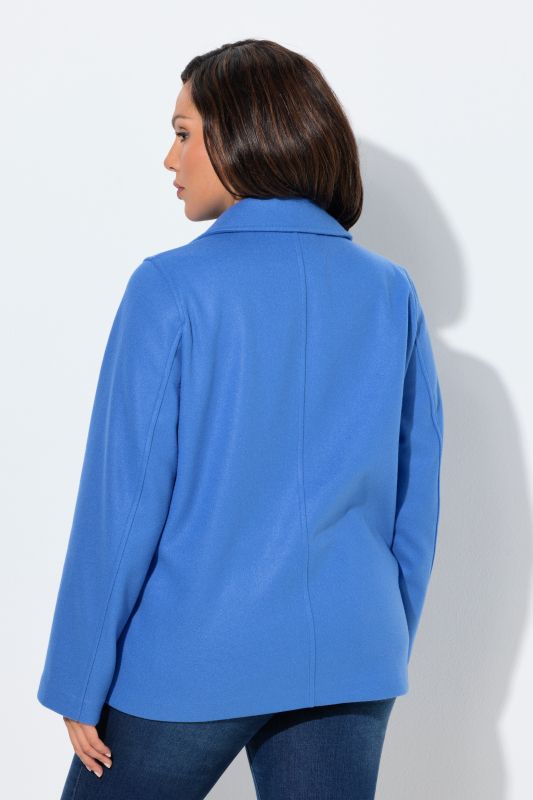 Caban en polaire, col à revers et manches longues, coupe évasée